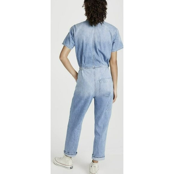 Pistola Denim Jumpsuit Grover Short Sleeve Jean One Piece Size Large NWT - Picture 3 of 9